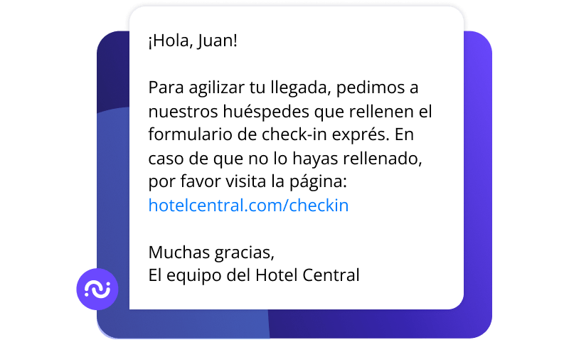 Check in online es hotel messenger es