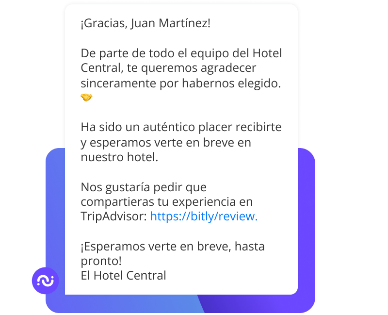 Guest reviews campaigns es hotel messenger es