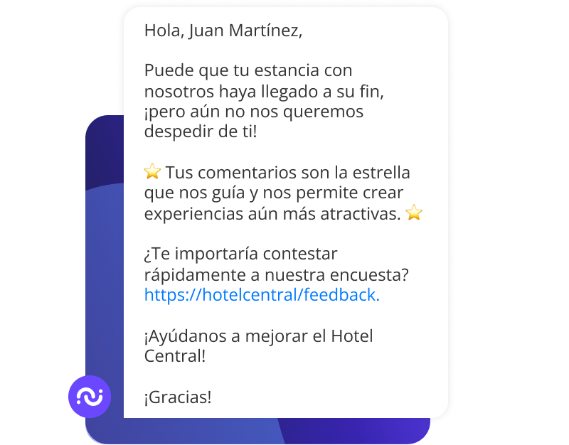 Satisfaction surveys es hotel messenger es