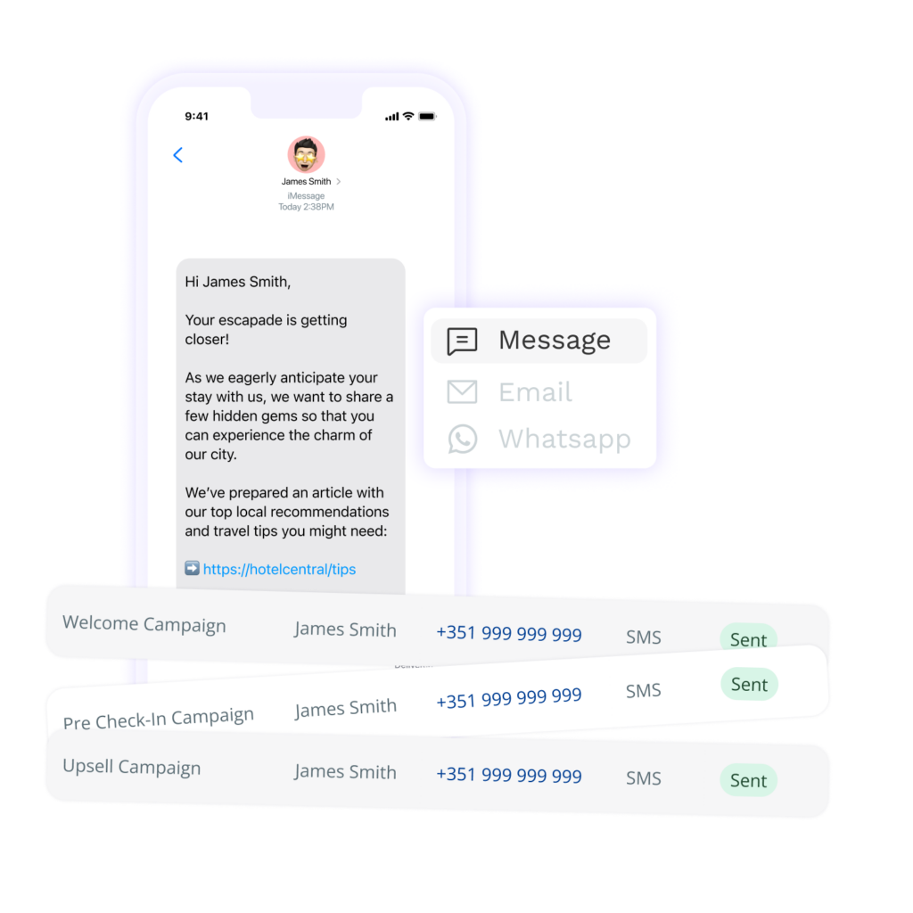 Landing page sms marketing several camapigns sms marketing for hotels de