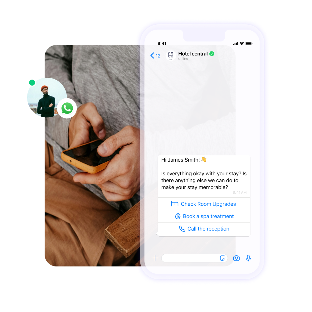 Landing page whatsapp chatbot live chat for hotels es